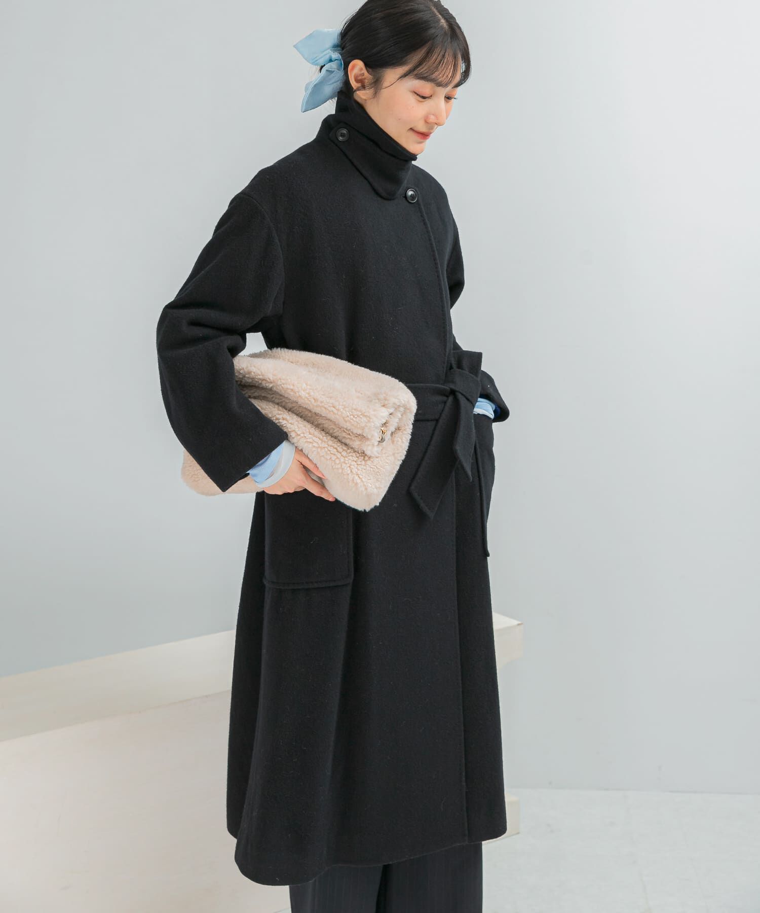 URBAN RESEARCH ROSSO「ウールカシミヤコート」|ノーカラーコート|