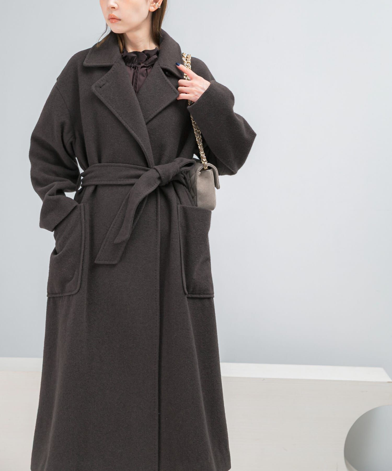 URBAN RESEARCH ROSSO「ウールカシミヤコート」|ノーカラーコート|