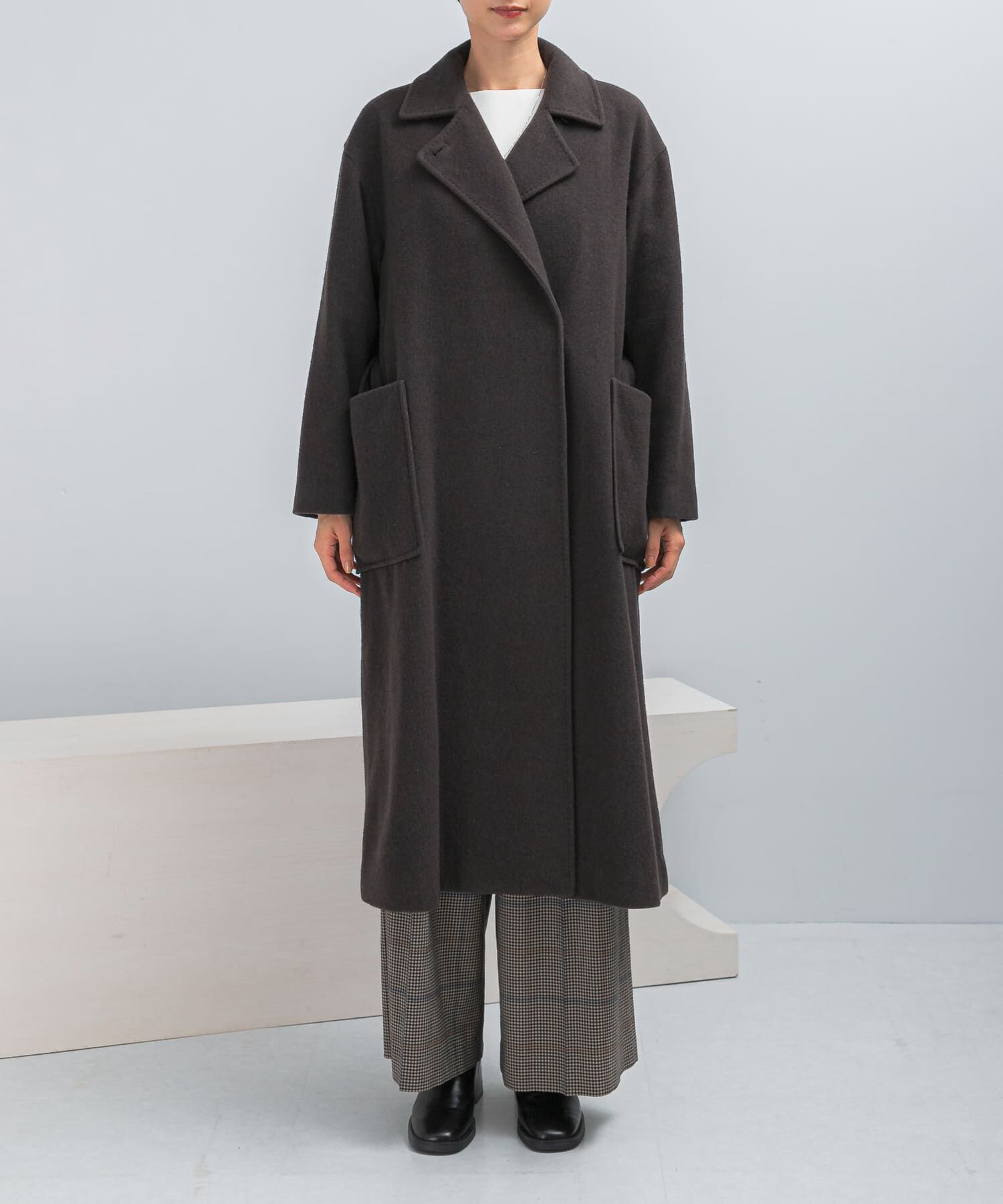 URBAN RESEARCH ROSSO「ウールカシミヤコート」|ノーカラーコート|