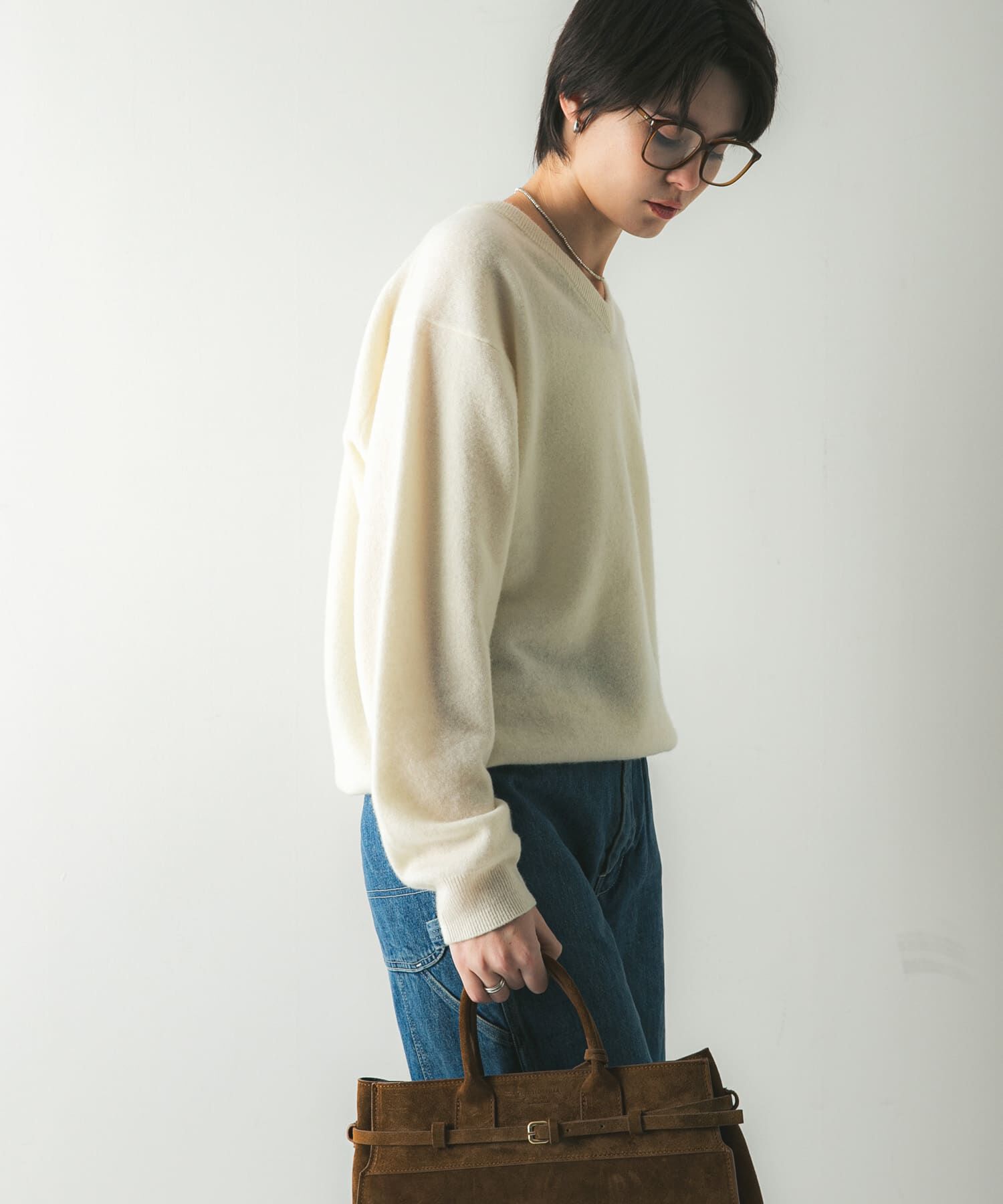 URBAN RESEARCH「ウール100 Vネックルーズソフトニット」|ニット・セーター|