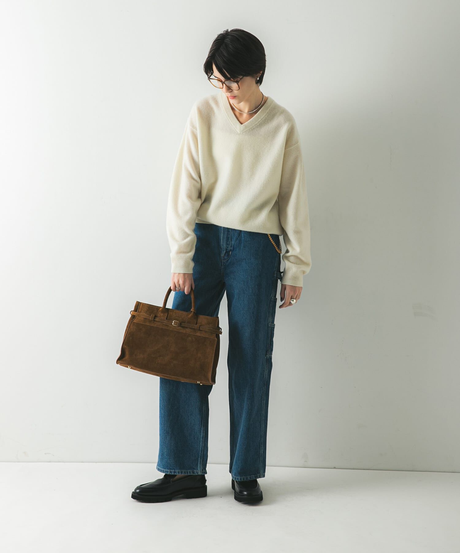 URBAN RESEARCH「ウール100 Vネックルーズソフトニット」|ニット・セーター|