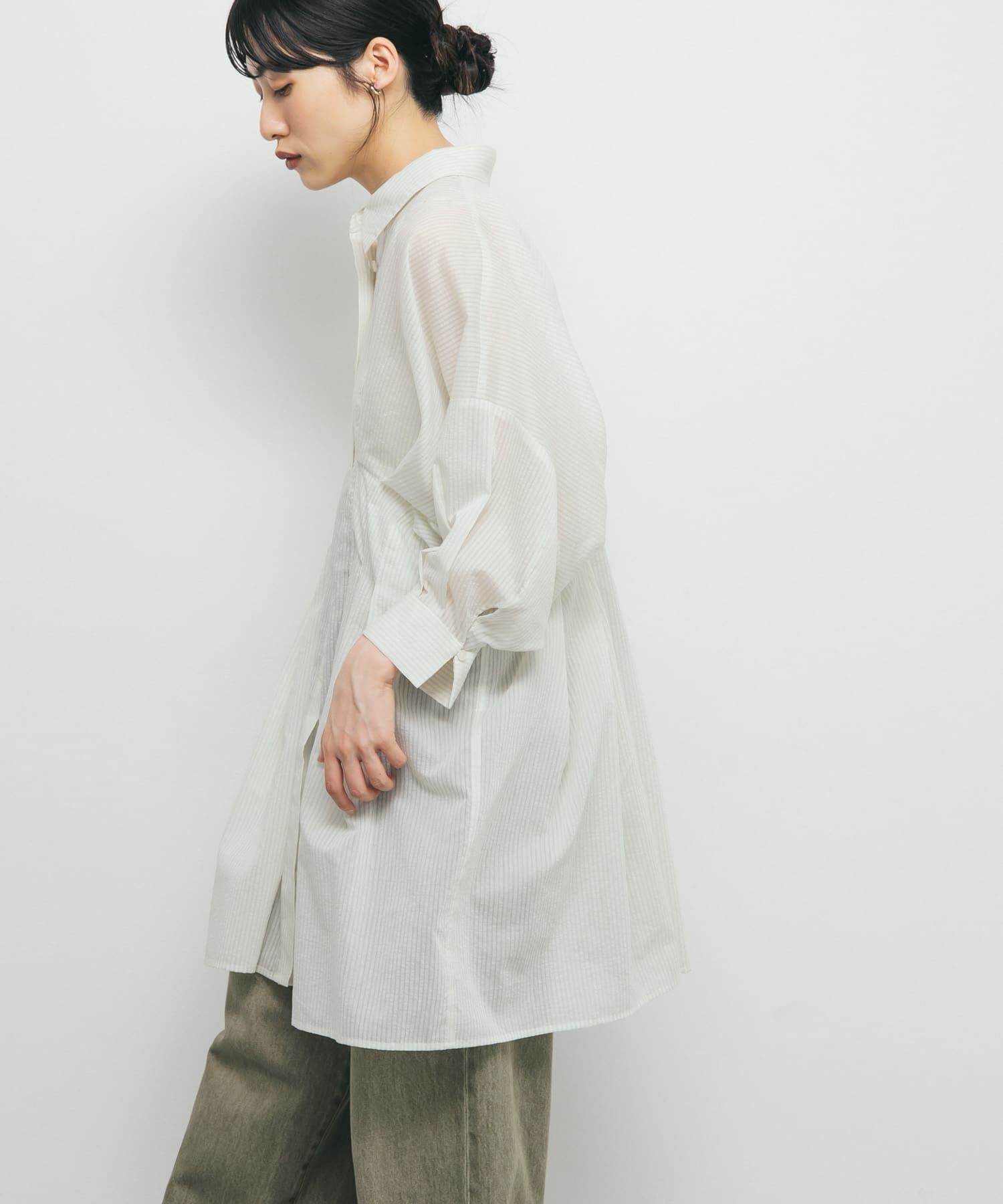  「ウエストタックシアーストライプミニワンピース」|ワンピース|