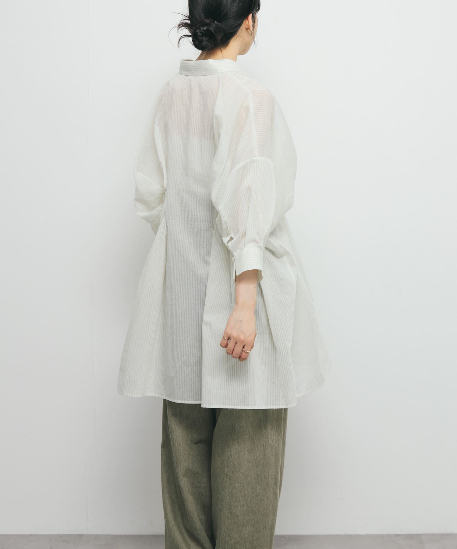  「ウエストタックシアーストライプミニワンピース」|ワンピース|