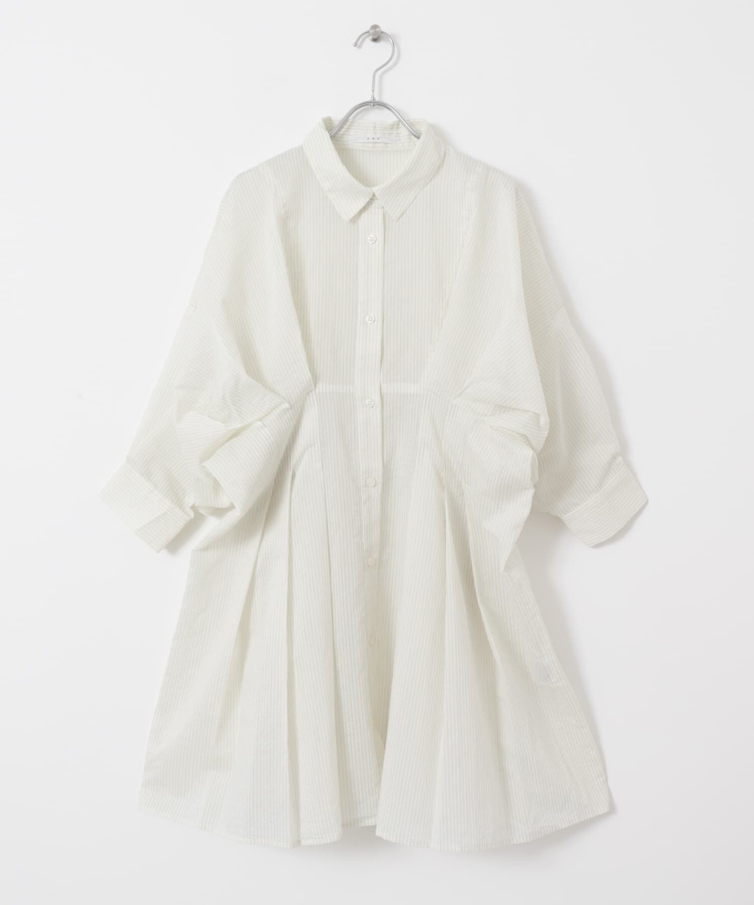  「ウエストタックシアーストライプミニワンピース」|ワンピース|