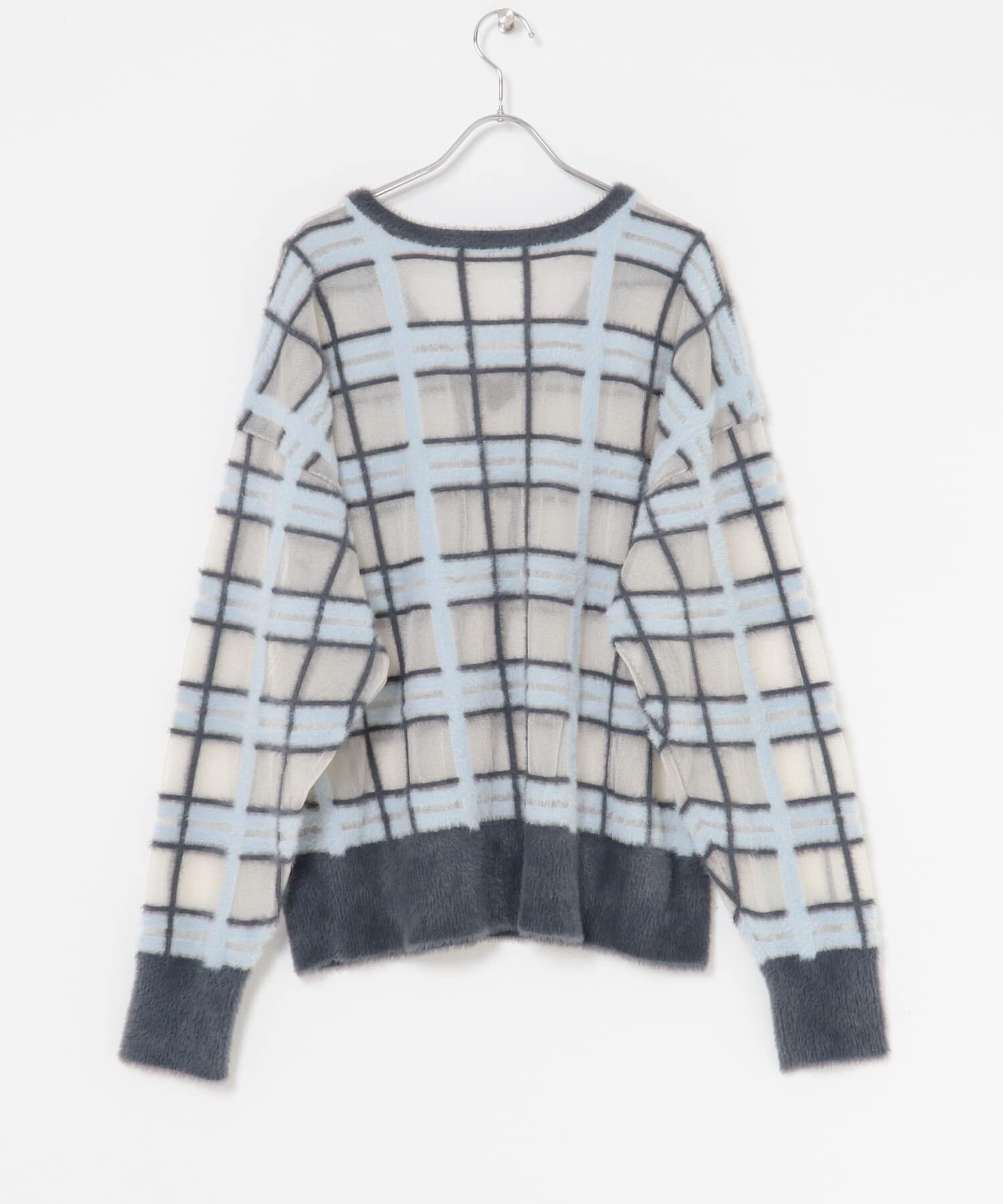  「シアーチェックフェザーニット」|ニット・セーター|