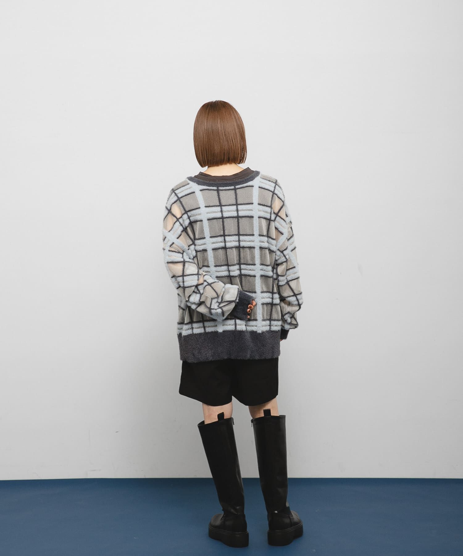  「シアーチェックフェザーニット」|ニット・セーター|