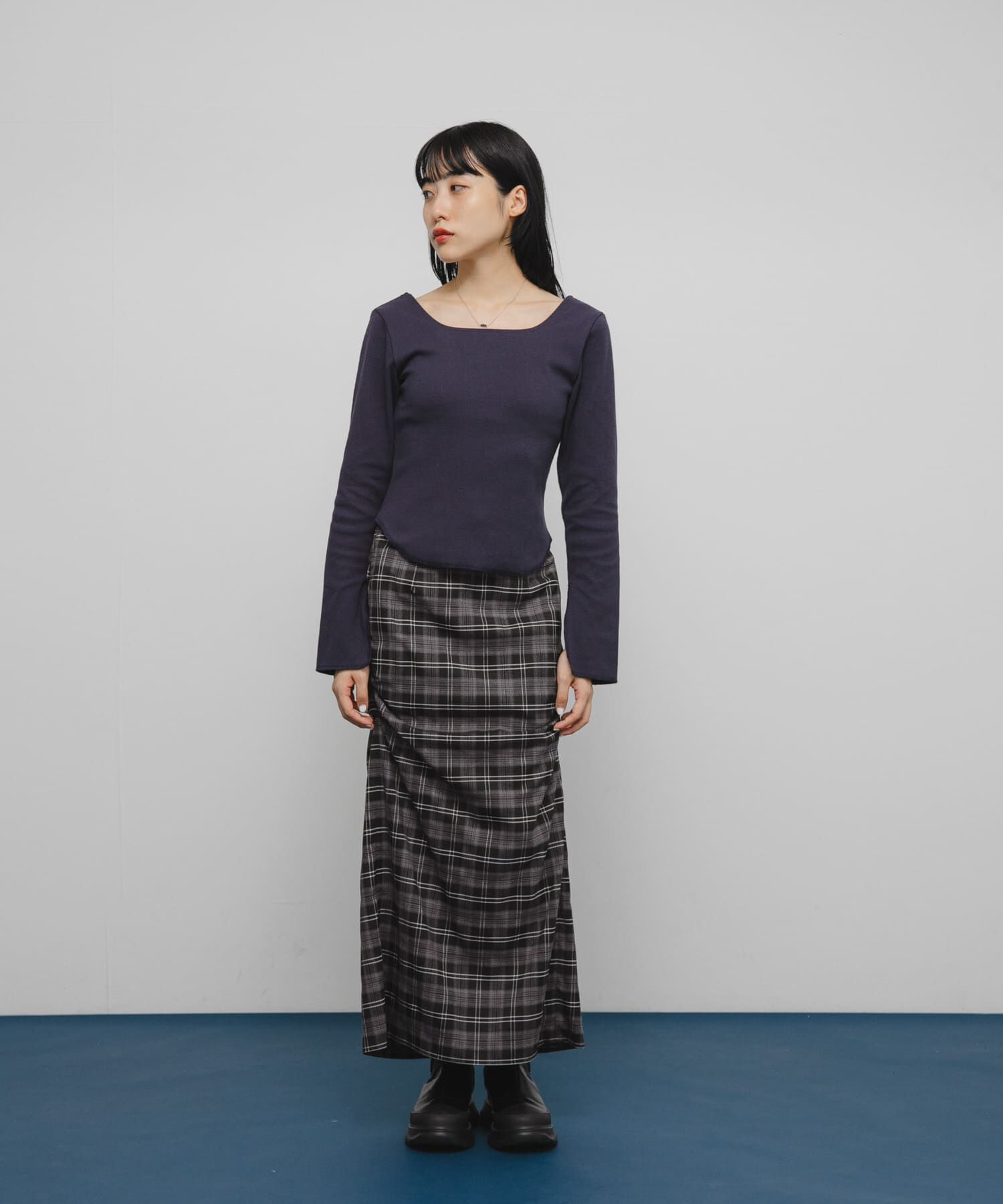  「バックオープンカップ付ロンTEE」|Tシャツ・カットソー|