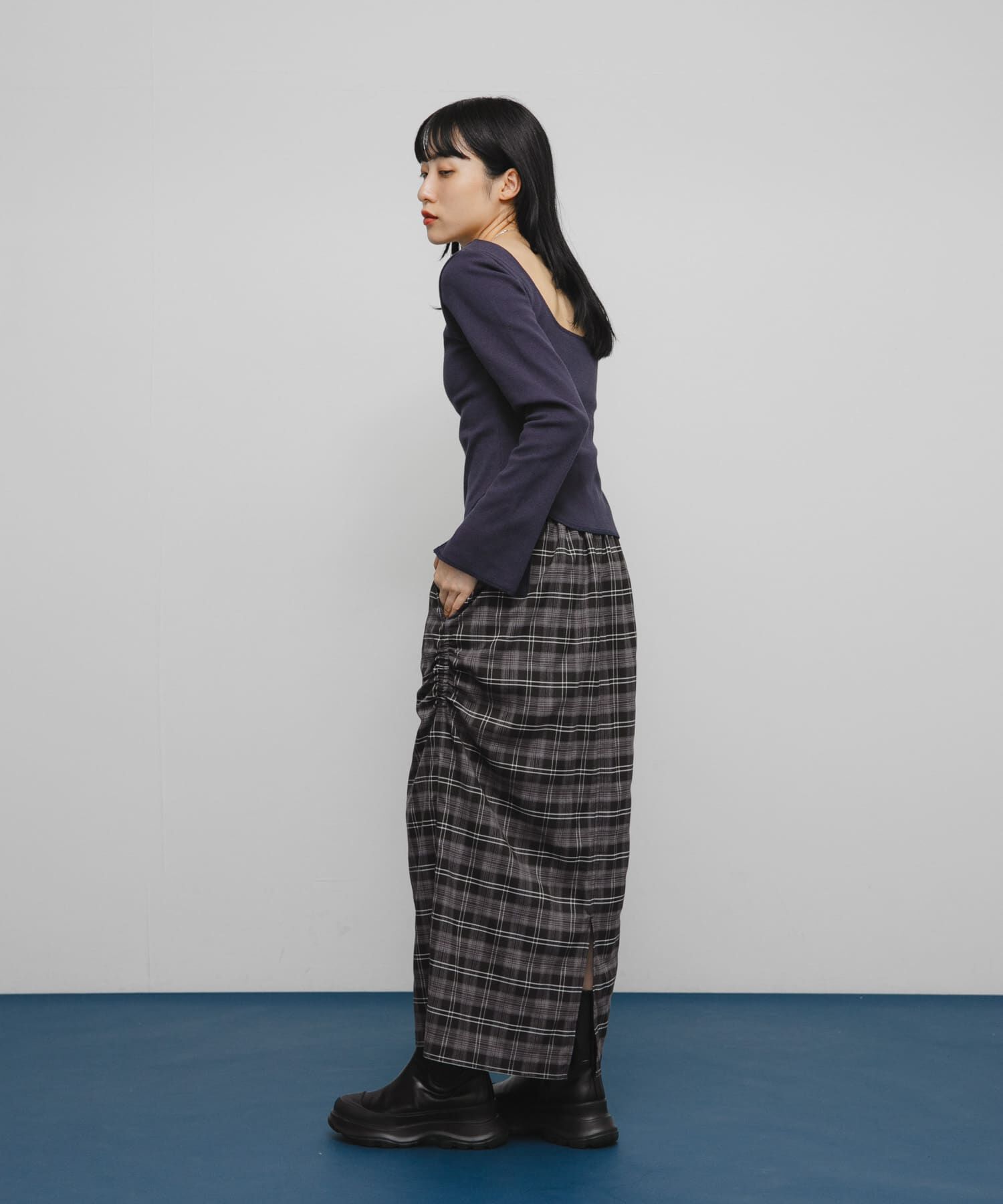  「バックオープンカップ付ロンTEE」|Tシャツ・カットソー|