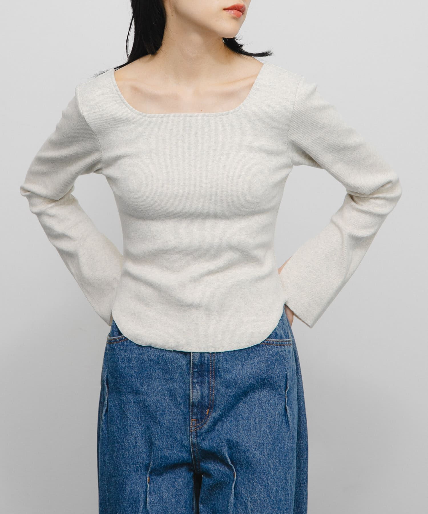  「バックオープンカップ付ロンTEE」|Tシャツ・カットソー|