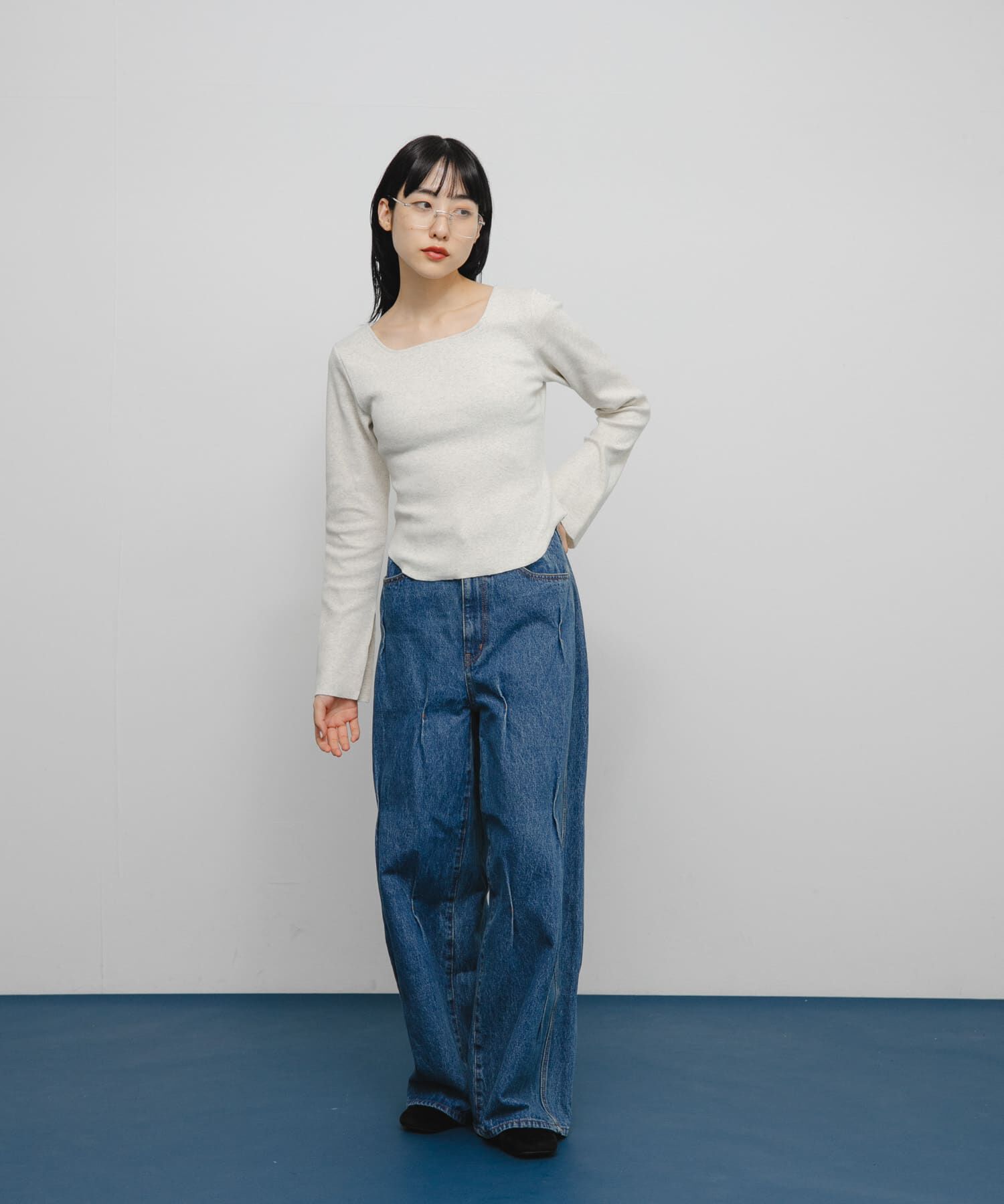  「バックオープンカップ付ロンTEE」|Tシャツ・カットソー|