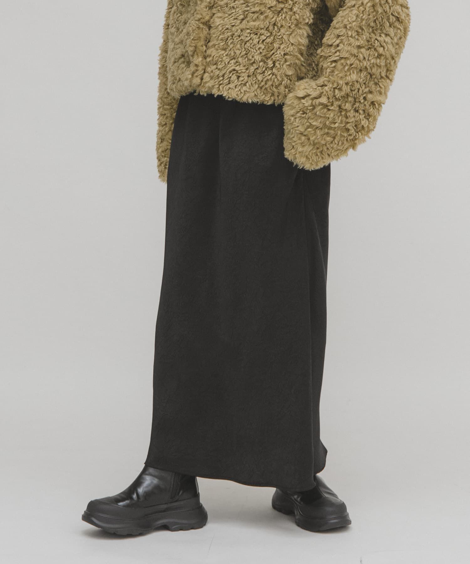  「クラッシュサテンナロースカート」|スカート|