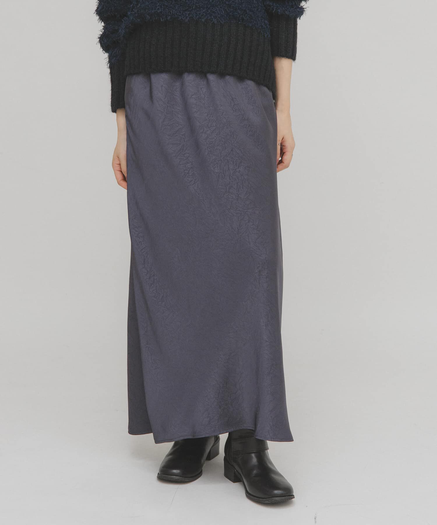  「クラッシュサテンナロースカート」|スカート|