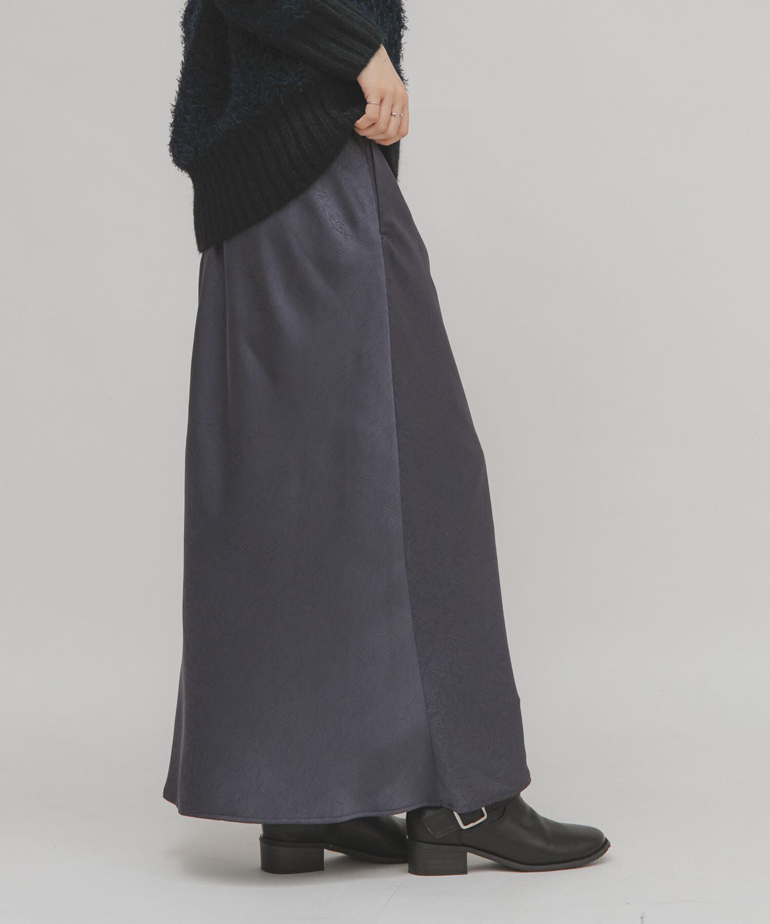  「クラッシュサテンナロースカート」|スカート|