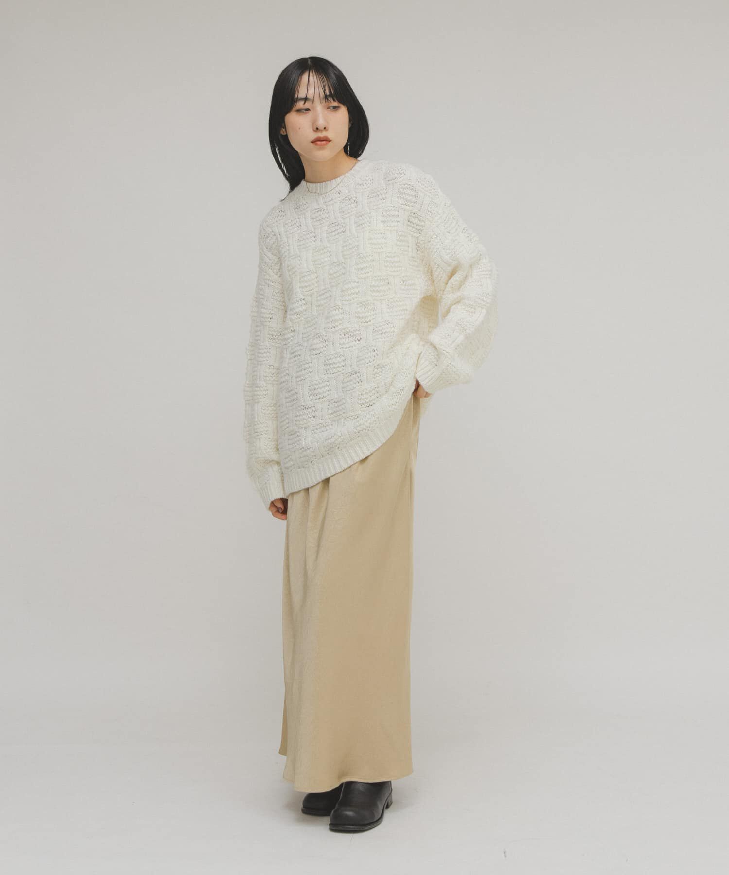  「クラッシュサテンナロースカート」|スカート|