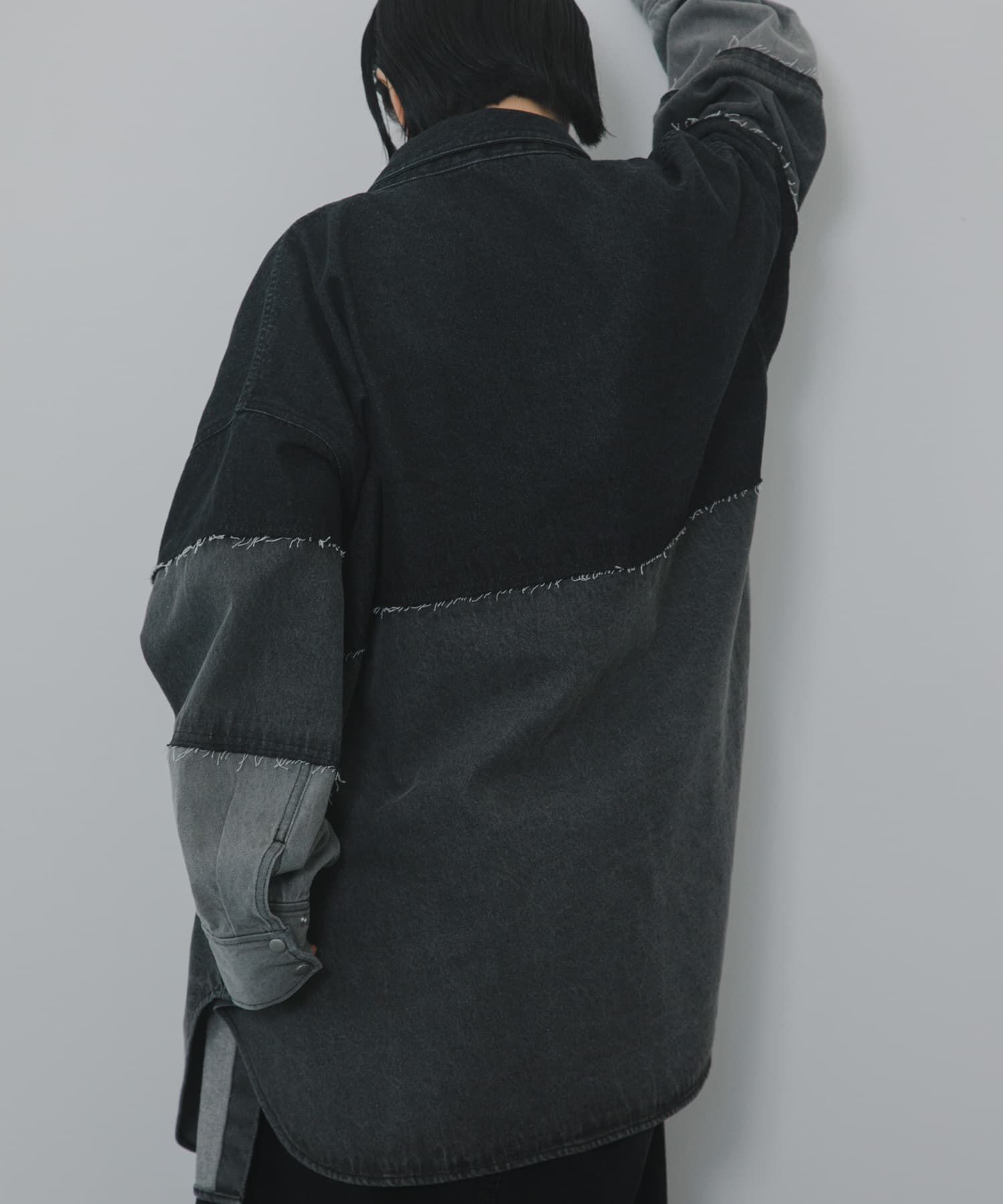  「パッチワークBIGデニムシャツ」|シャツ・ブラウス|