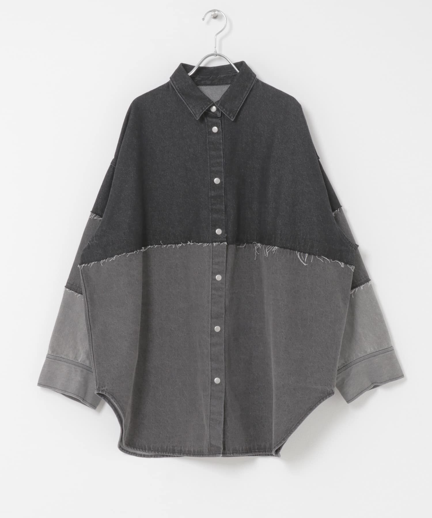  「パッチワークBIGデニムシャツ」|シャツ・ブラウス|