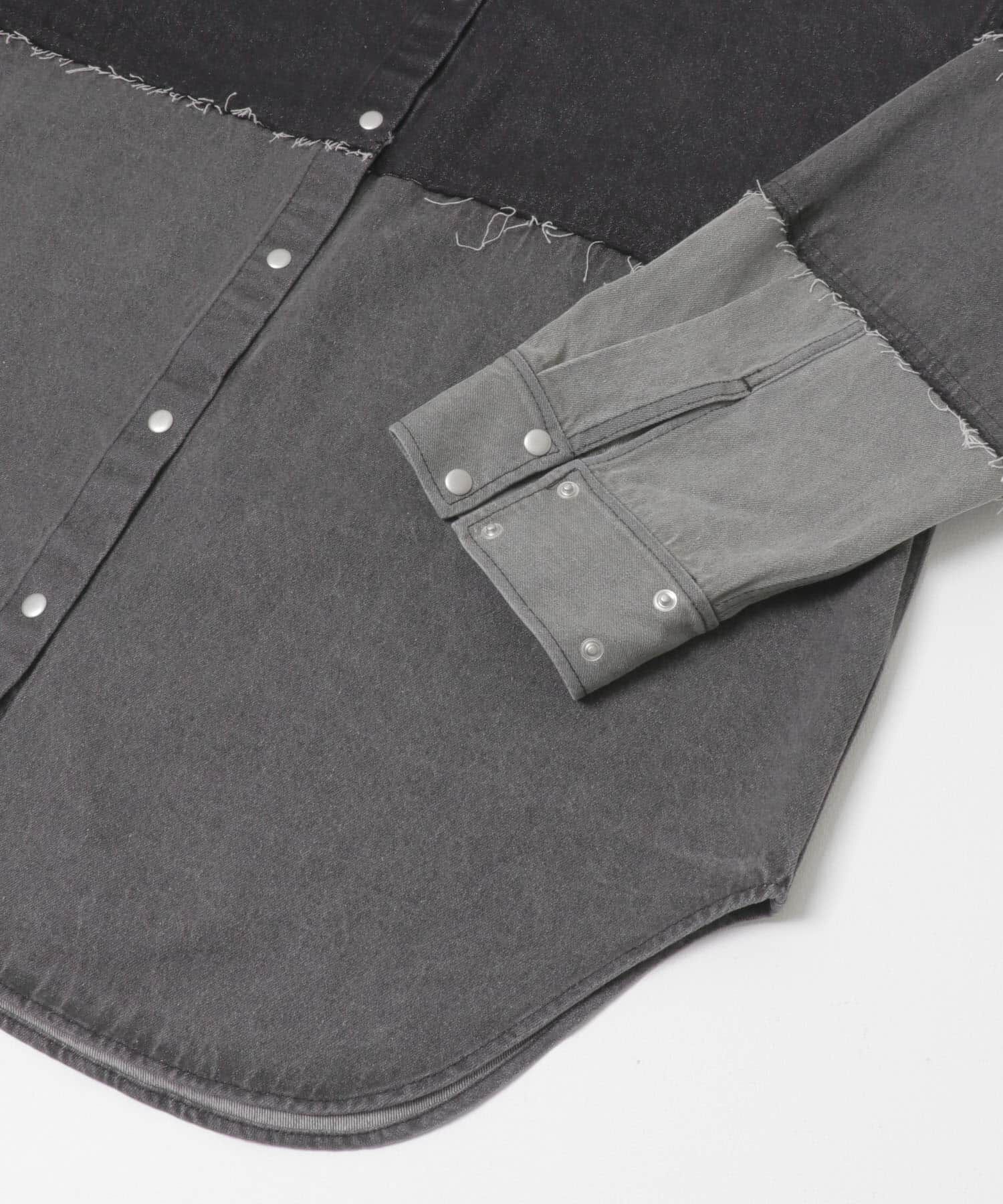  「パッチワークBIGデニムシャツ」|シャツ・ブラウス|