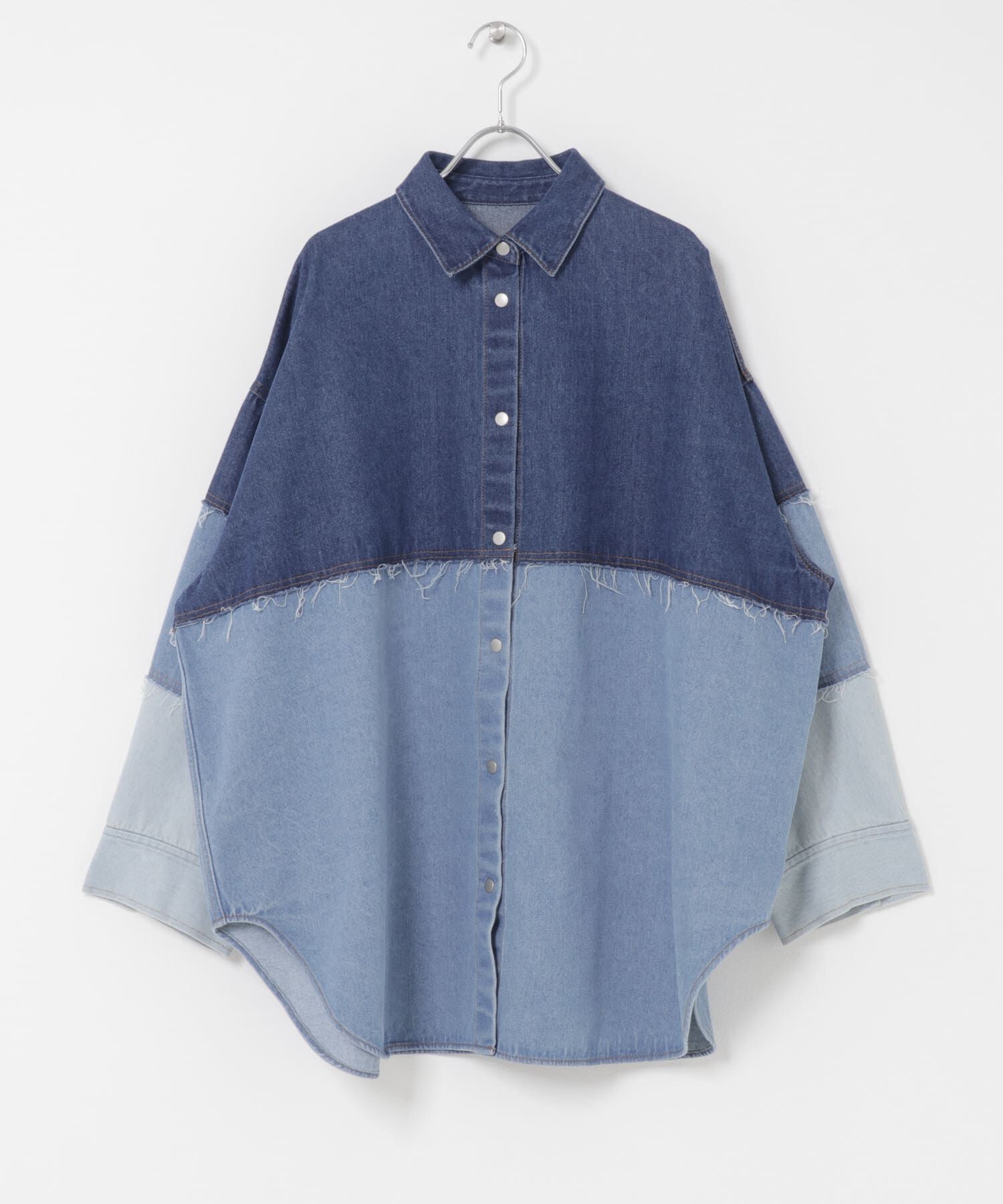  「パッチワークBIGデニムシャツ」|シャツ・ブラウス|