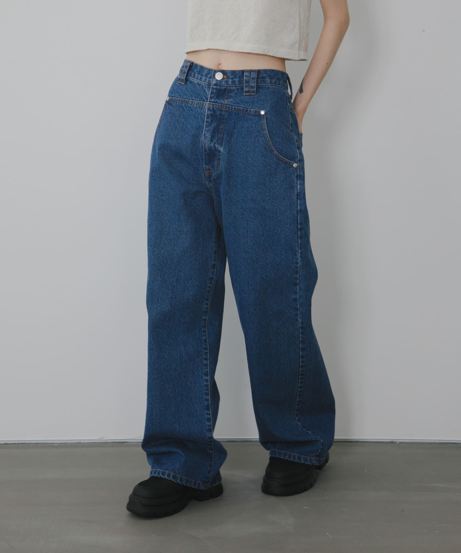  「『2サイズ展開』フロントパネルデザインデニム」|デニム|