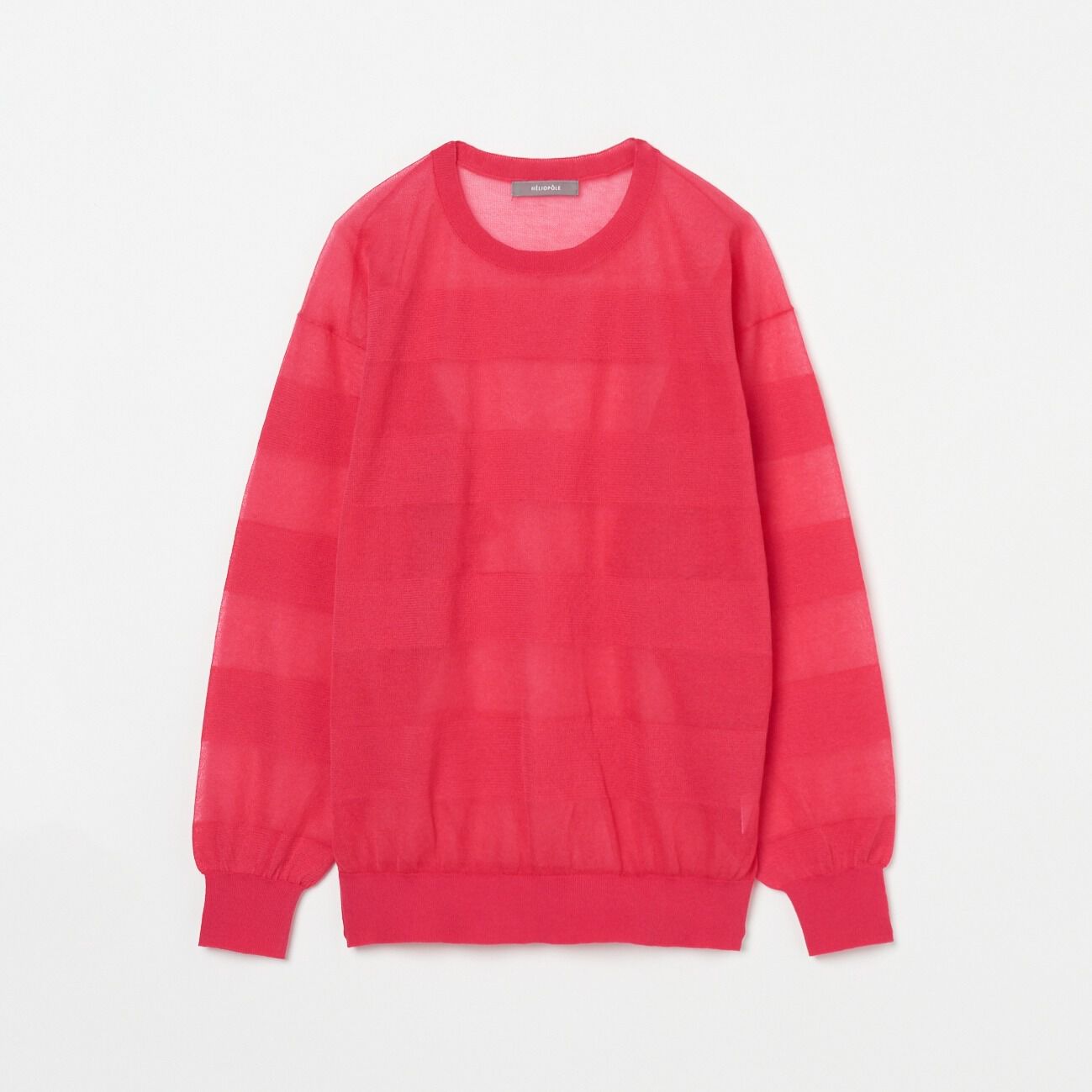 HELIOPOLE「HELIOPOLE SHEER BORDER CREW NECK」|ニット・セーター|レッド