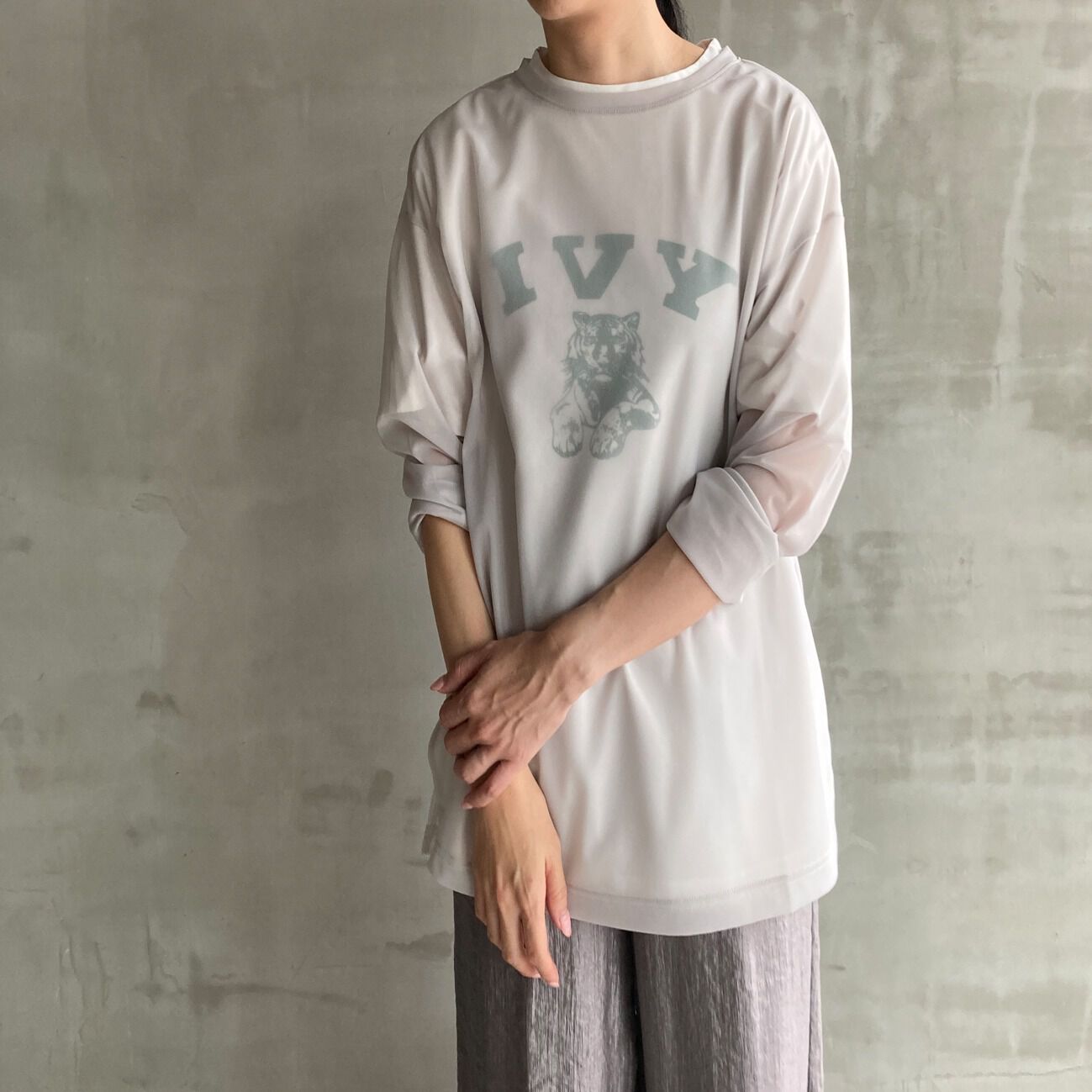 HELIOPOLE「HELIOPOLE SHEER LONG SLEEVE TEE」|Tシャツ・カットソー|