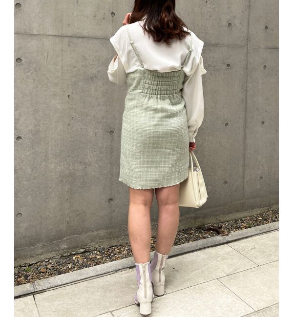 MAJESTICLEGON「ツイードミニキャミワンピ」|ワンピース|