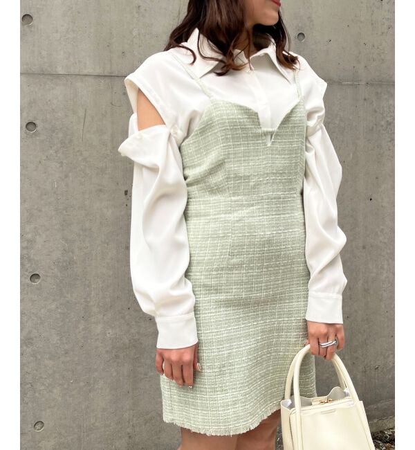 MAJESTICLEGON「ツイードミニキャミワンピ」|ワンピース|