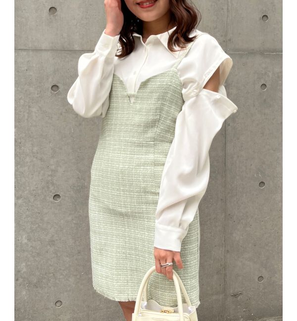 MAJESTICLEGON「ツイードミニキャミワンピ」|ワンピース|