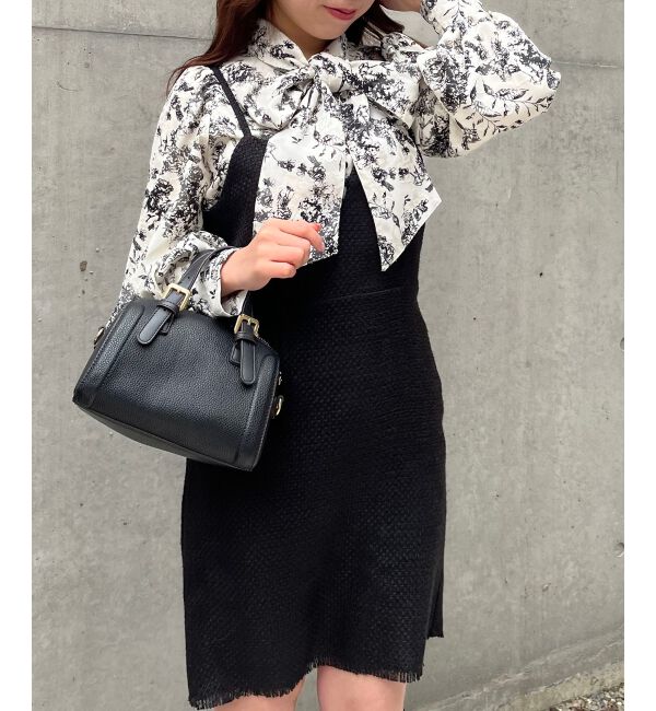 MAJESTICLEGON「ツイードミニキャミワンピ」|ワンピース|ブラック