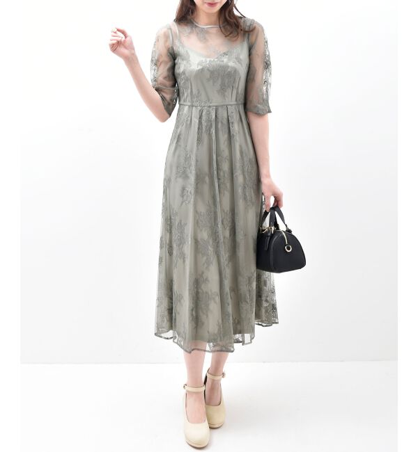 MAJESTICLEGON「バックダブルリボンドレス」|ドレス|