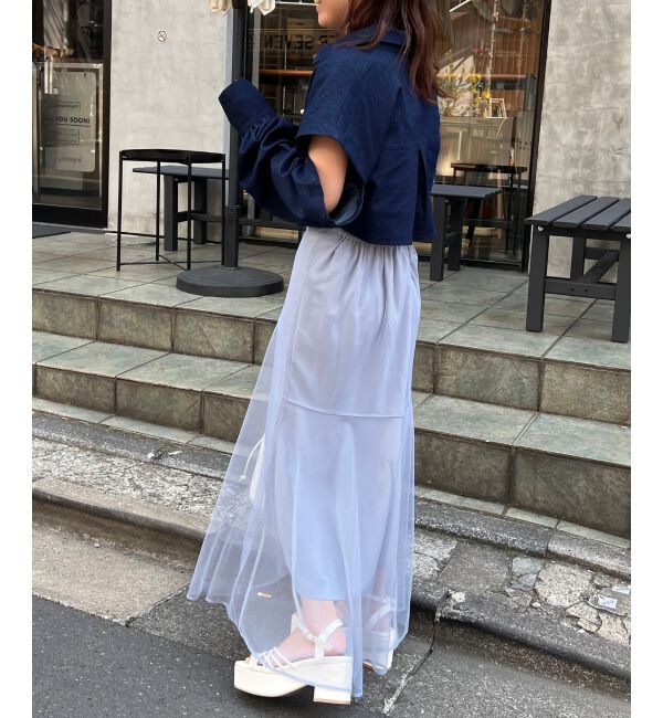  「チュールレイヤードシアースカート」|スカート|