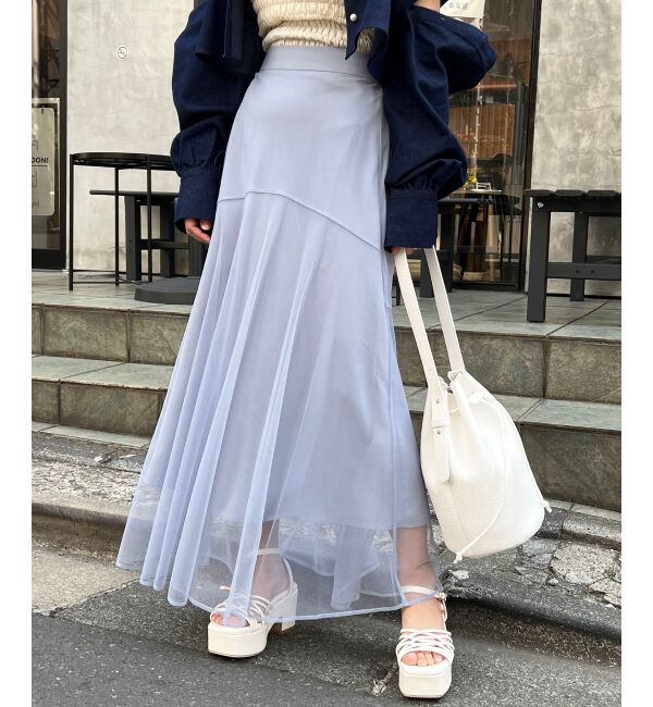  「チュールレイヤードシアースカート」|スカート|