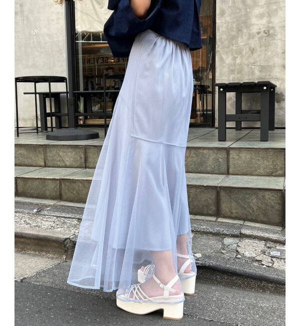  「チュールレイヤードシアースカート」|スカート|