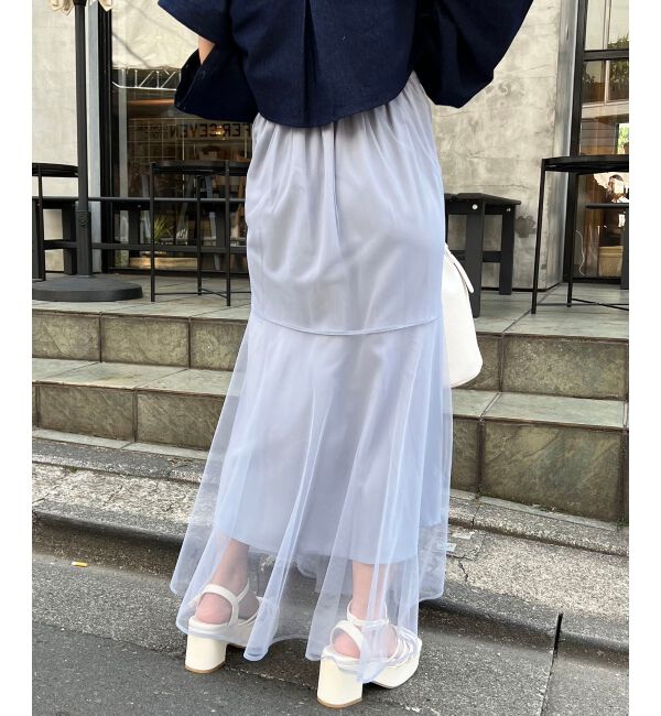  「チュールレイヤードシアースカート」|スカート|