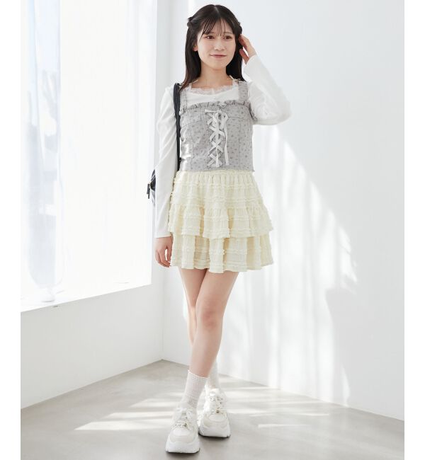 MAJESTICLEGON「フロントレースアップビスチェ」|キャミソール|