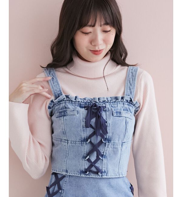 MAJESTICLEGON「フロントレースアップビスチェ」|キャミソール|