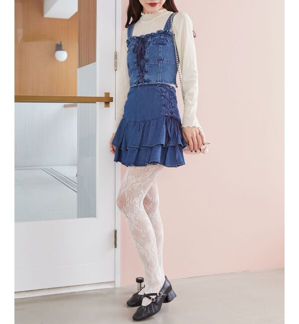 MAJESTICLEGON「フロントレースアップビスチェ」|キャミソール|