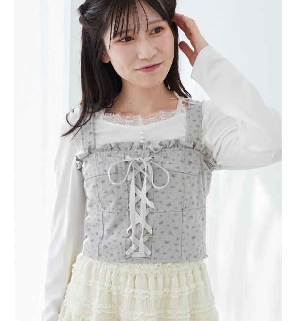MAJESTICLEGON「フロントレースアップビスチェ」|キャミソール|