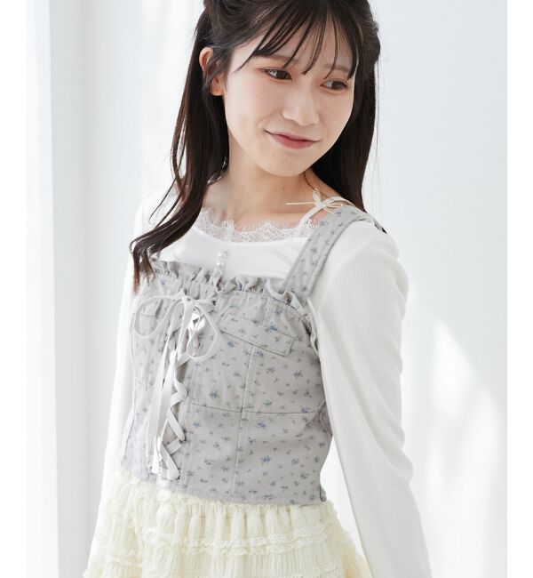 MAJESTICLEGON「フロントレースアップビスチェ」|キャミソール|