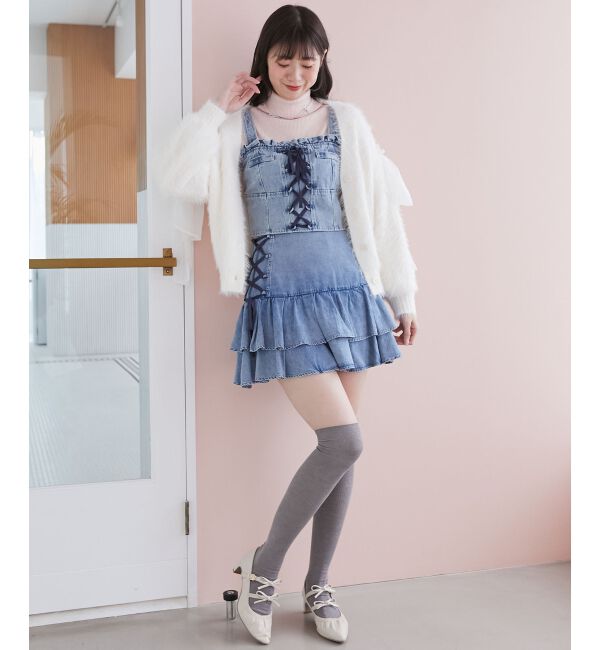 MAJESTICLEGON「フロントレースアップビスチェ」|キャミソール|