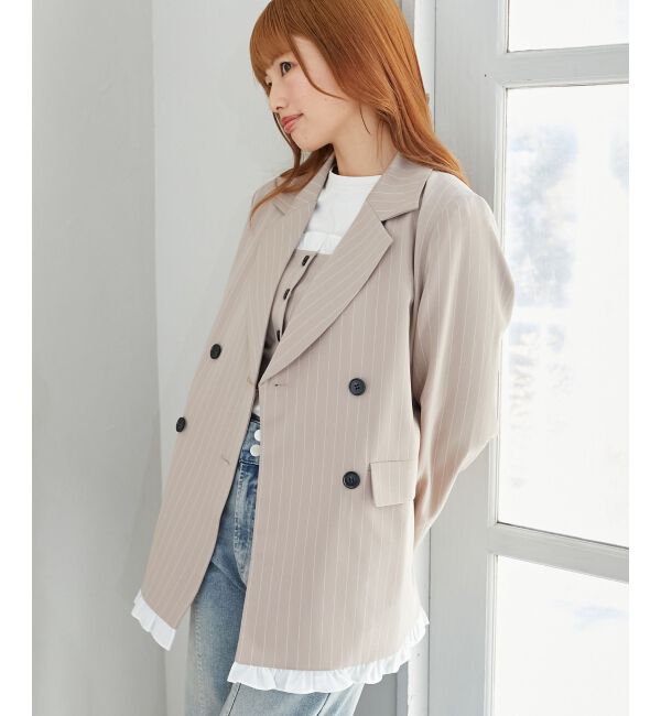 MAJESTICLEGON「バイカラーフリルトリムジャケット」|その他|