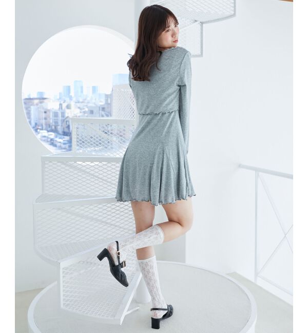  「カーデセット肩リボンキャミワンピ」|ワンピース|