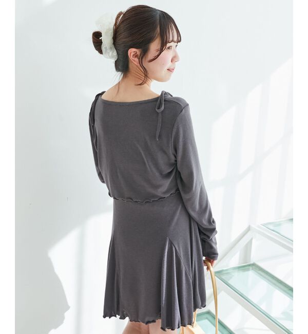  「カーデセット肩リボンキャミワンピ」|ワンピース|