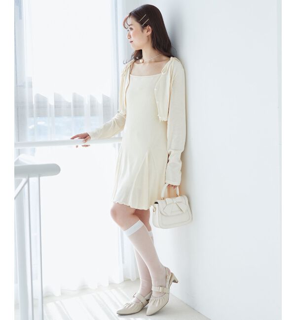  「カーデセット肩リボンキャミワンピ」|ワンピース|
