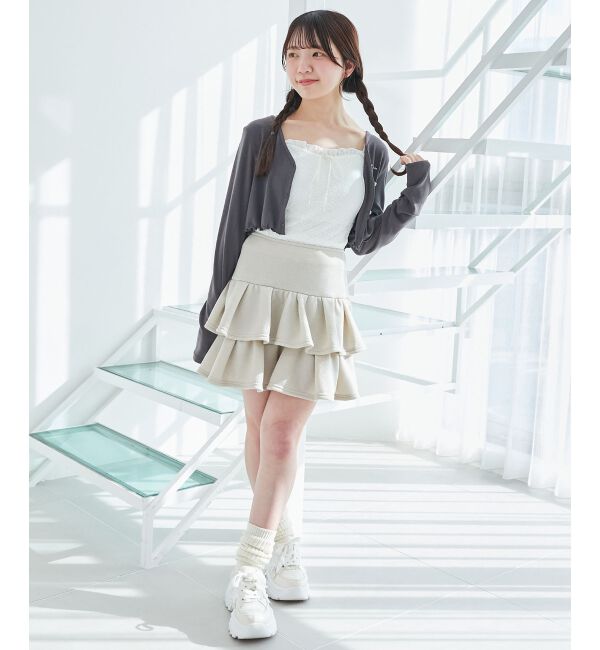  「カーデセット肩リボンキャミワンピ」|ワンピース|