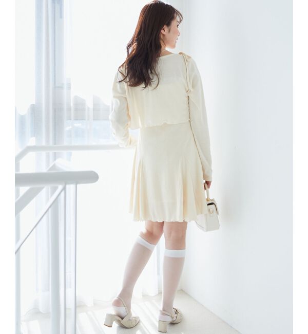  「カーデセット肩リボンキャミワンピ」|ワンピース|