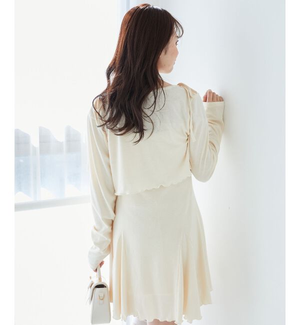  「カーデセット肩リボンキャミワンピ」|ワンピース|