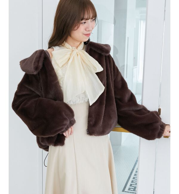  「ジップデザインファーブルゾン」|ブルゾン・スタジャン|