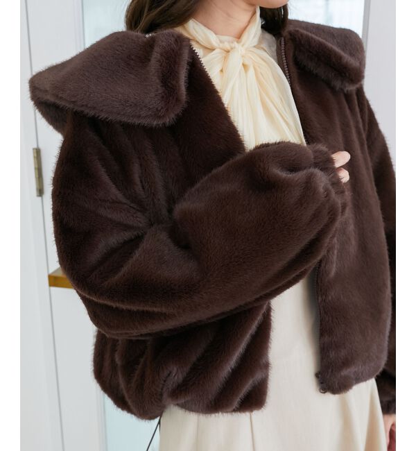  「ジップデザインファーブルゾン」|ブルゾン・スタジャン|