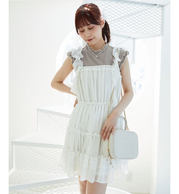  「ギャザーフリルミニワンピ」|ワンピース|